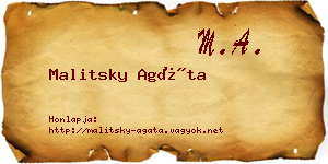 Malitsky Agáta névjegykártya